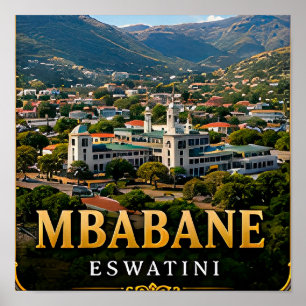 Póster Valles verdes de Mbabane y tierras altas de Eswati