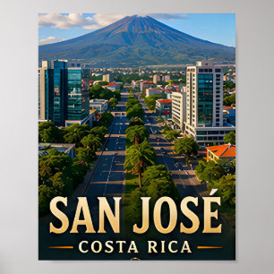 Póster Valles Verdes de San José y Belleza Costarricense