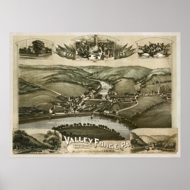 Póster Valley Forge Pa. 1890 (Frente)