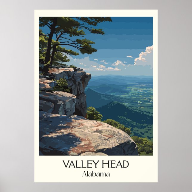 Póster Valley Head Alabama Mountain Bluffs (Frente)