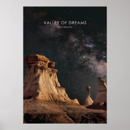 Póster Valley of Dreams, New Mexico Travel Illustration