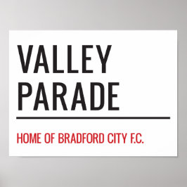 Póster Valley Parade Stadium Street Sign
