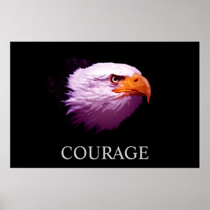 Póster Valor Motivador Poster de Águila Calva Americana