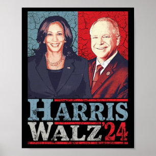 Póster Vals 2024 Elecciones Kamala Harris Tim Waltz 2024 