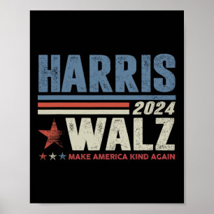 Póster Vals 2024 Elecciones Kamala Harris Tim Waltz 2024