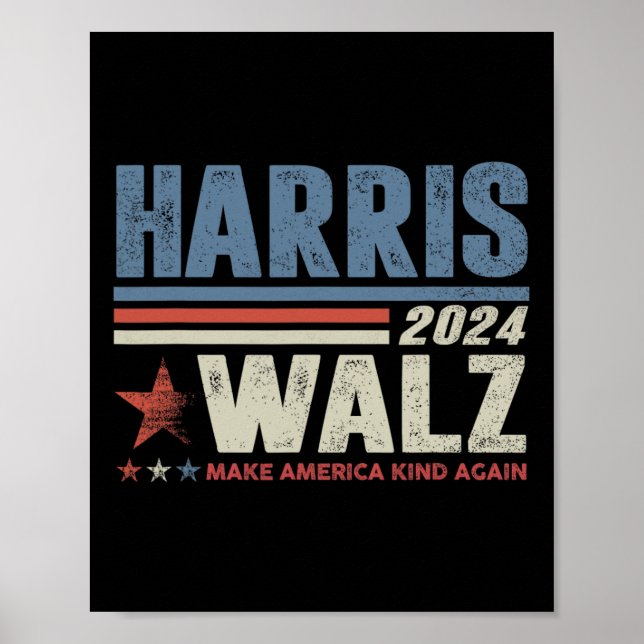 Póster Vals 2024 Elecciones Kamala Harris Tim Waltz 2024  (Frente)