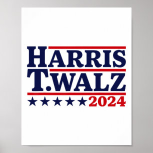 Póster Vals 2024 Elecciones Kamala Harris Tim Waltz 2024