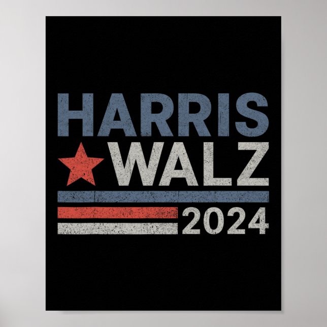 Póster Vals 2024 Elecciones Kamala Harris Tim Waltz 2024  (Frente)