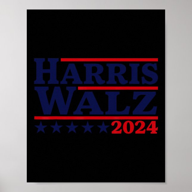 Póster Vals 2024 Elecciones Kamala Harris Tim Waltz 2024  (Frente)