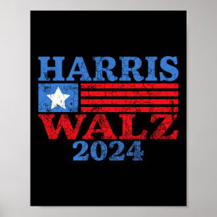Póster Vals 2024 Elecciones Kamala Harris Tim Waltz 2024 