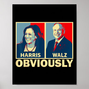 Póster Vals 2024 Obviamente Tim Walz Kamala Harris 2024