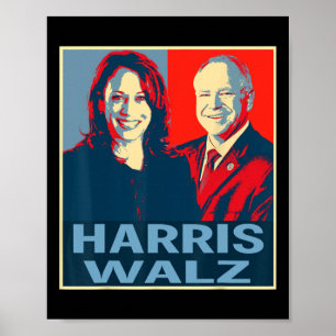 Póster Vals 2024 Presidente electoral Kamala Harris Tim W