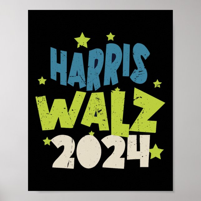 Póster Vals de Harris 2024 Con Estrellas  (Frente)