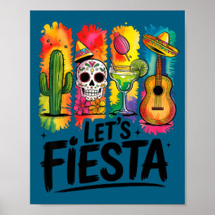 Póster Vámonos de fiesta cinco de mayo margarita mexicana