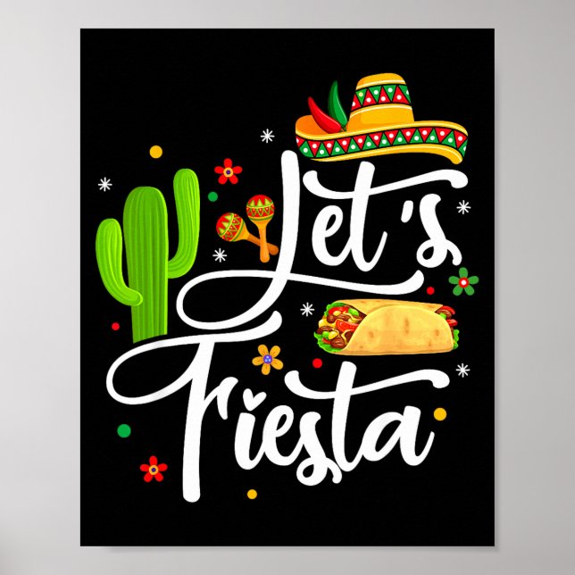 Póster Vámonos fiesta cinco de mayo sombrero fiesta mexic (Frente)