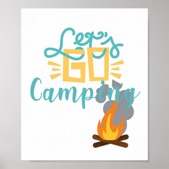Póster Vamos a acampar el fuego y los campamentos (Frente)