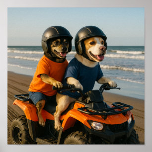 Póster "Vamos a andar en cuatrimoto"