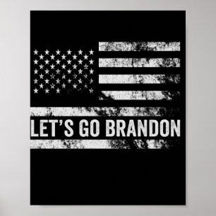 Póster Vamos a Brandon Funny Bandera Patriótica Americana