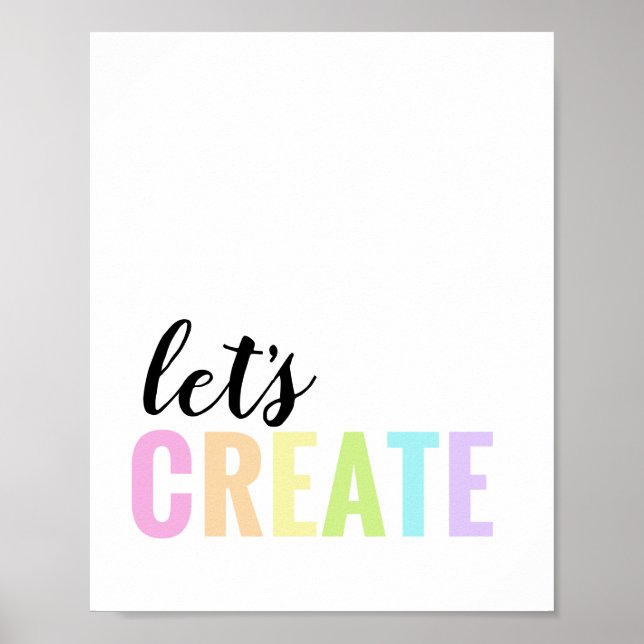 Póster Vamos a crear el arcoiris Pastel de la sala de jue (Frente)