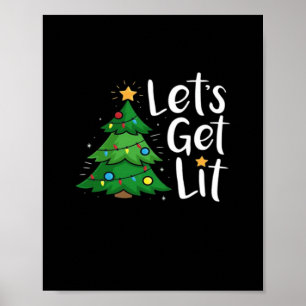 Póster Vamos a encender luces de árbol de Navidad diverti