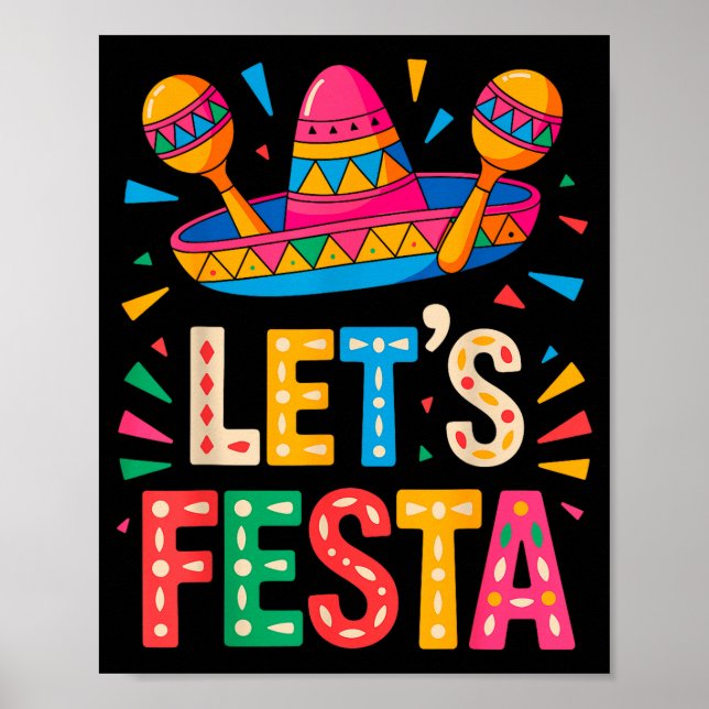 Póster Vamos a fiesta cinco de mayo  (Frente)