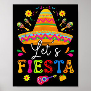Póster Vamos a Fiesta Cinco De Mayo Fiesta Mexicana Guita