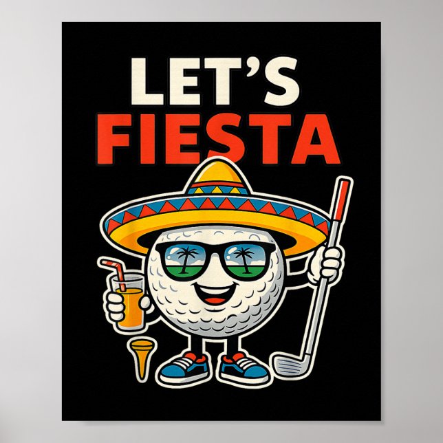 Póster Vamos a Fiesta Cinco De Mayo Pelota de Golf Sombre (Frente)