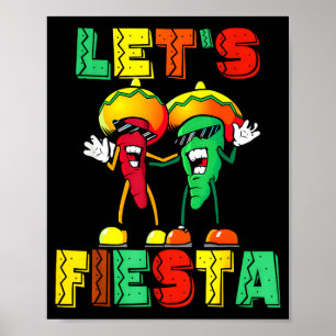 Póster Vamos a fiesta mexicana de cinco de mayo divertida