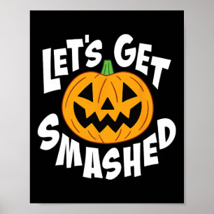 Póster Vamos a hacer sonreír a la calabaza de Halloween
