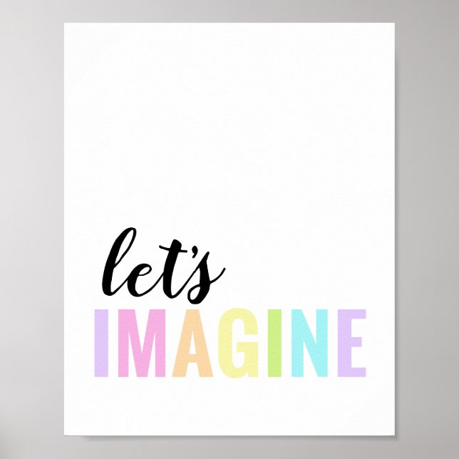 Póster Vamos a Imaginar Sala de Juegos Pastel Arcoíris (Frente)