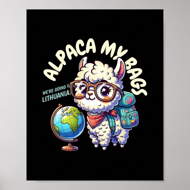Póster ¡Vamos a Lituania! Divertido Vilnius coincidente (Frente)
