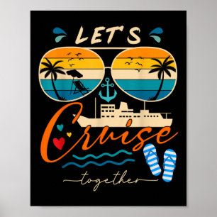 Póster Vamos a Navegar Juntos Vacaciones Familiares Parej