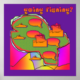 Póster ¿Vamos a Pescar? Diversión de Pescador