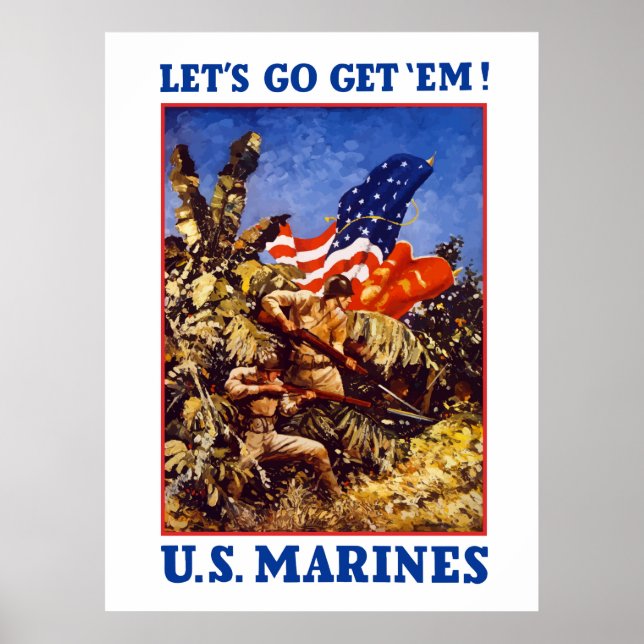 Póster ¡Vamos a por ellos! Marines Estadounidenses (Frente)
