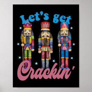 Póster Vamos a romper tres cascanueces vintage Navidad