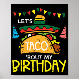 Póster Vamos a Tacoblar Mi Cumpleaños Divertida Fiesta Me