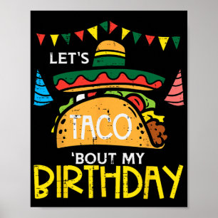 Póster Vamos a Tacoblar Mi Cumpleaños Divertida Fiesta Me
