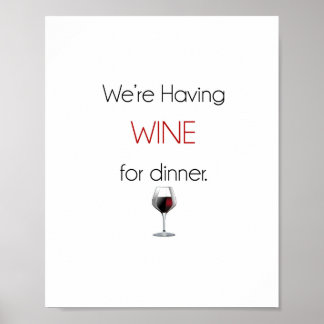 Póster Vamos a tomar vino para cenar Poster