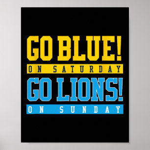 Póster ¡Vamos Blue! El Sábado ¡Vamos Leones! Fútbol domin