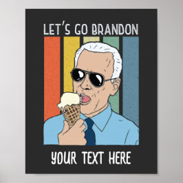 Póster Vamos Brandon, un divertido retro meme de helados 