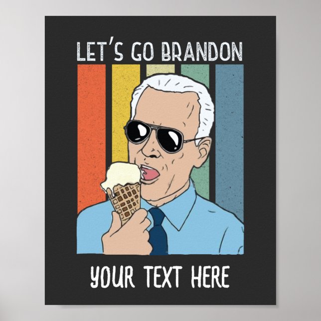 Póster Vamos Brandon, un divertido retro meme de helados  (Frente)