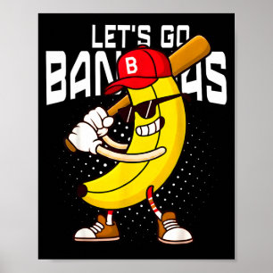 Póster Vamos camiseta retro de plátano niños hombres