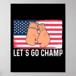 Póster ¡Vamos Campeón Kickboxing Boxeo Deportes Luchador