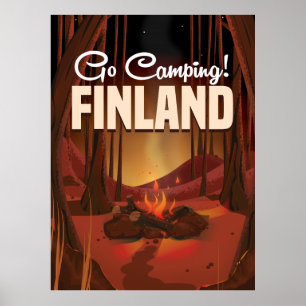 Póster ¡Vamos Camping! Poster de vacaciones de Finlandia
