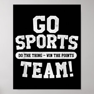Póster ¡Vamos Equipo Deportivo! Deportes divertidos