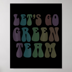 Póster Vamos Equipo Verde Juego de Guerra Retro Campo de 