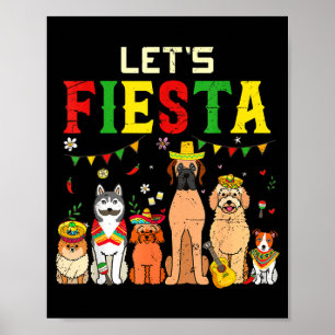 Póster Vamos fiesta manada de perros mascota amante de ca