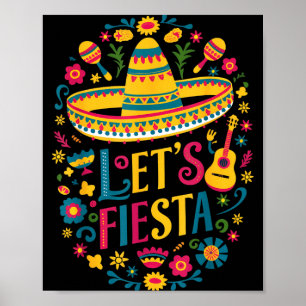 Póster Vamos fiesta mexicana cinco de mayo fiesta colorid