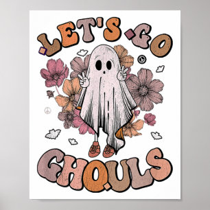 Póster Vamos Ghouls Fantasma Hippie Halloween de los 70