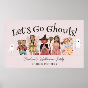 Póster Vamos Ghouls Fiesta de disfraces rosados de Hallow